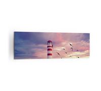 Impression sur Toile 160x50cm Tableaux Image Photo Lanterne Mer Côte Decoration