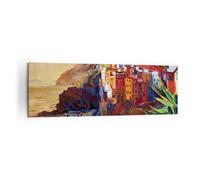 Impression sur Toile 160x50cm Tableaux Image Photo Manarola Coloré Huile