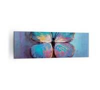 Impression sur Toile 160x50cm Tableaux Image Photo Manuscrit Papillon Bleu