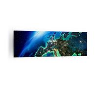 Impression sur Toile 160x50cm Tableaux Image Photo Nuit espace monde vue