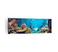 Impression sur Toile 160x50cm Tableaux Image Photo Océan Récif Poissons Corail