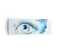 Impression sur Toile 160x50cm Tableaux Image Photo Oeil Bleu Vague humain
