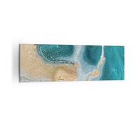 Impression sur Toile 160x50cm Tableaux Image Photo Or Turquoise Arrière Plan
