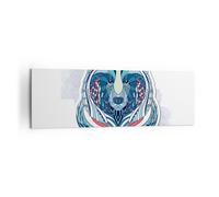 Impression sur Toile 160x50cm Tableaux Image Photo Ours illustration rêve fleuri