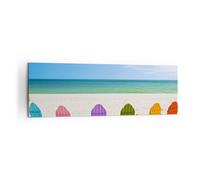 Impression sur Toile 160x50cm Tableaux Image Photo Sunbed rivage Floride Été
