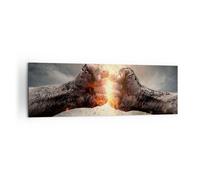 Impression sur Toile 160x50cm Tableaux Image Photo Symbole poing combat