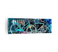 Impression sur Toile 160x50cm Tableaux Image Photo Vélos Graffiti Rue mur