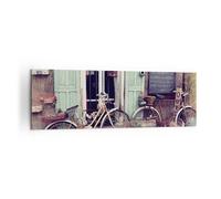 Impression sur Toile 160x50cm Tableaux Image Photo Vélos Vintage Immeuble