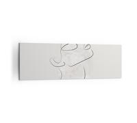 Impression sur Toile 160x50cm Tableaux Image Photo Visage Ligne Esquisse