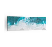 Impression sur Toile 160x50cm Tableaux Image Photographie Aérienne Plage Vague