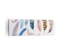 Impression sur Toile 160x50cm Tableaux Image Plumes oiseaux animaux composition