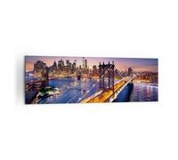 Moderne Impression sur Toile 160x50cm Image Tableau Decoration Murale Usa america new york manhattan Tableaux Decoratifs Muraux Chambre Panoramique Deco Cadre Décoration Salon Art Wall AB160x50-2820