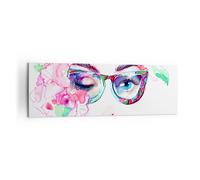 Impression sur Toile 160x50cm Tableaux Lunettes de vue globe oculaire femelle
