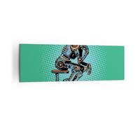 Impression sur Toile 160x50cm Tableaux Robot illustration bande dessinée comique