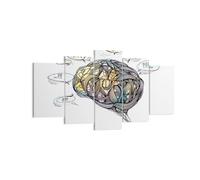 Impression sur Toile 160x85cm Tableaux Cerveau éducation expérience Illustration