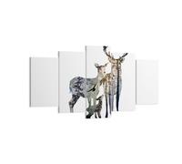 Impression sur Toile 160x85cm Tableaux Deer famille sauvagerie illustration