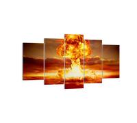 Impression sur Toile 160x85cm Tableaux Guerre bombe nu ire champignon