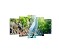 Impression sur Toile 160x85cm Tableaux Image Bateau falaises nature rochers