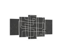 Impression sur Toile 160x85cm Tableaux Image Noir Et Blanc Labyrinthe Ligne