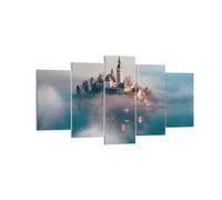 Impression sur Toile 160x85cm Tableaux Image Photo Alpes Bled Église Decoration