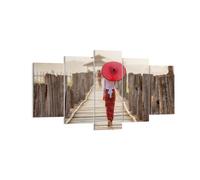 Impression sur Toile 160x85cm Tableaux Image Photo Birmanie Parapluie Pont