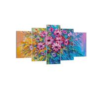 Impression sur Toile 160x85cm Tableaux Image Photo Bouquet Fleurs Huile