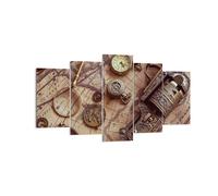 Impression sur Toile 160x85cm Tableaux Image Photo Cartographie Vintage Boussole