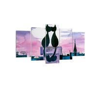 Impression sur Toile 160x85cm Tableaux Image Photo Chats toit amour animal