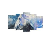 Impression sur Toile 160x85cm Tableaux Image Photo Cheval Aquarelle Portrait