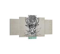 Impression sur Toile 160x85cm Tableaux Image Photo Deer bois forêt Decoration
