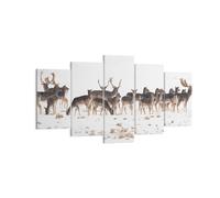 Impression sur Toile 160x85cm Tableaux Image Photo Deer hiver faune paysage