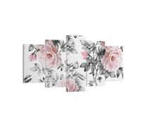 Impression sur Toile 160x85cm Tableaux Image Photo Fleurs feuilles plantes rose