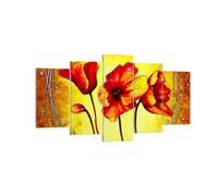 Impression sur Toile 160x85cm Tableaux Image Photo Fleurs panneaux tige lignes