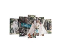 Impression sur Toile 160x85cm Tableaux Image Photo Jeunes Mariés Amour Paysage