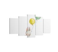 Impression sur Toile 160x85cm Tableaux Image Photo Lapin Ballons Pour Enfants