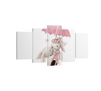 Impression sur Toile 160x85cm Tableaux Image Photo Lapins Parapluie Enfants