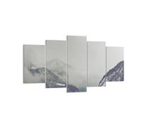 Impression sur Toile 160x85cm Tableaux Image Photo Montagnes Forêt Brouillard