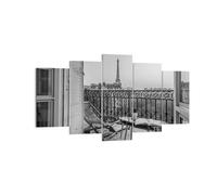 Impression sur Toile 160x85cm Tableaux Image Photo Noir Et Blanc Paris Balcon