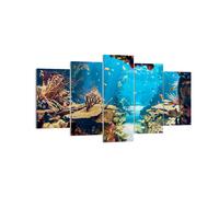 Impression sur Toile 160x85cm Tableaux Image Photo Océan Récif Poissons Corail