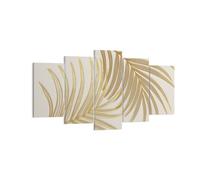 Impression sur Toile 160x85cm Tableaux Image Photo Or Feuilles Palmiers