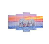 Impression sur Toile 160x85cm Tableaux Image Photo Ours Hiver Neige famille