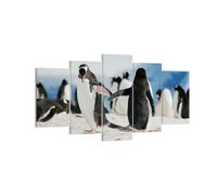 Impression sur Toile 160x85cm Tableaux Image Photo Pingouins Hiver nature neige