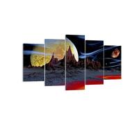 Impression sur Toile 160x85cm Tableaux Image Photo Planète lune univers