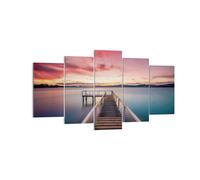 Impression sur Toile 160x85cm Tableaux Image Photo Pont Rose Ciel Art Decoration