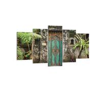 Impression sur Toile 160x85cm Tableaux Image Photo Portail Porte Vert Decoration