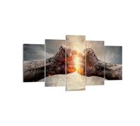 Impression sur Toile 160x85cm Tableaux Image Photo Symbole poing combat