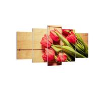 Impression sur Toile 160x85cm Tableaux Image Photo Tulipes Bouquet été jardin