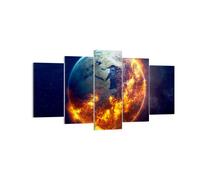 Impression sur Toile 160x85cm Tableaux Image Photo Univers Terre Feu globe