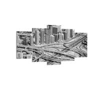 Impression sur Toile 160x85cm Tableaux Image Photo Ville Gratte-ciel Autoroute