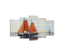Impression sur Toile 160x85cm Tableaux Image Photo Voiliers Pétrole Orange